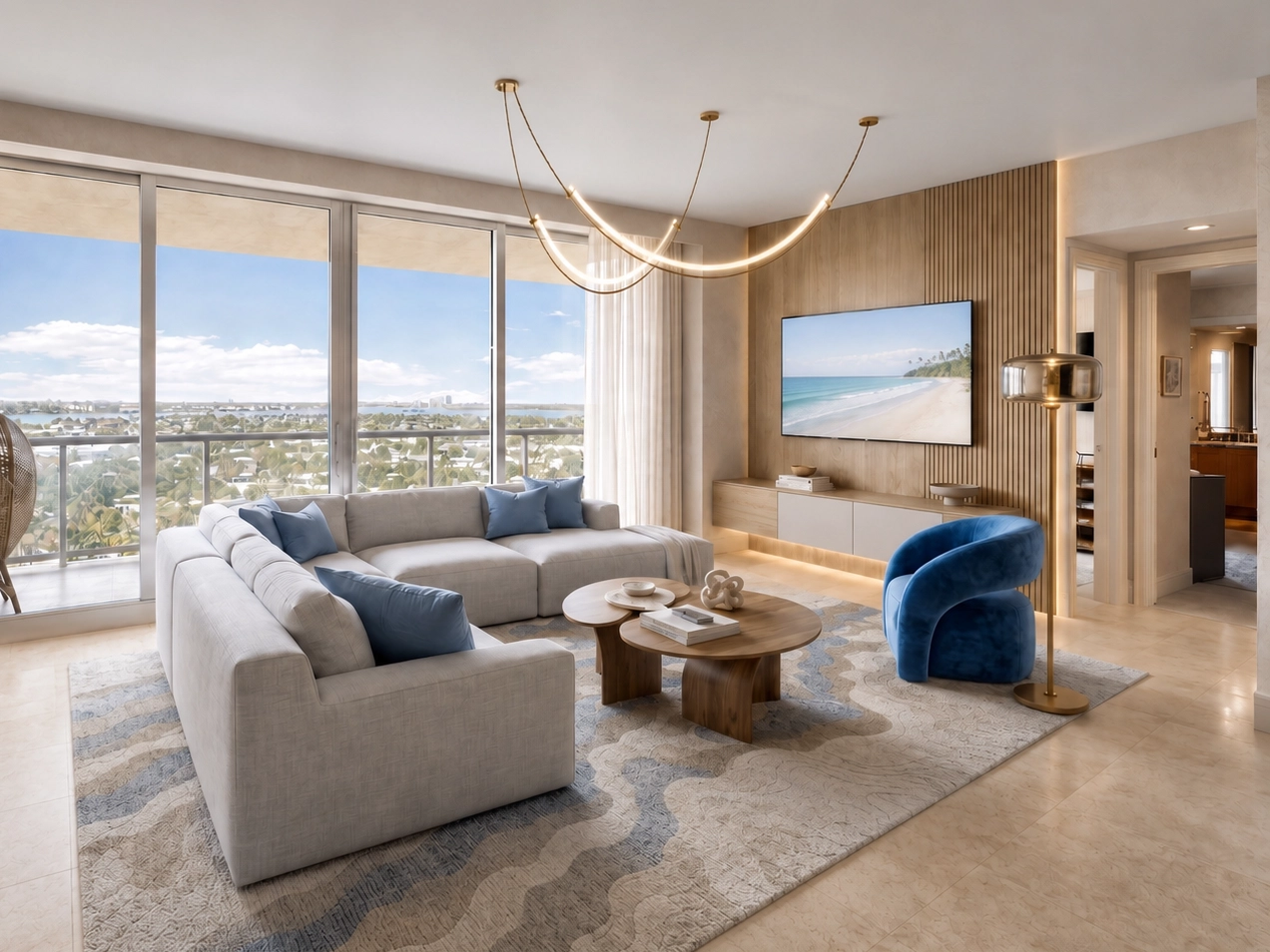 A beachfront residence on Singer Island in Riviera Beach, Florida, facing the Atlantic Ocean